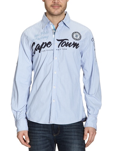 TOM TAILOR Polo Team Herren Freizeithemd 20171610013/cape town shirt, Gr. 52/54 (XL), Blau Preisvergleich