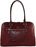 Ultimate Work Tote, Rozlyn Rawhide PU Leather Business Women's 15" Laptop Dome Tote Bag - Red