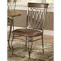 Hillsdale Montello Dining-Chairs, Set of 2 with Brown Faux Leather, Old Steel Finish