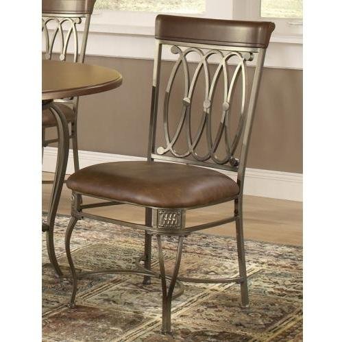 Hillsdale Montello Dining-Chairs, Set of 2 with Brown Faux Leather, Old Steel Finish On Sale