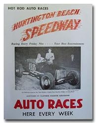 1947 Huntington Beach Speedway Racing Poster Print