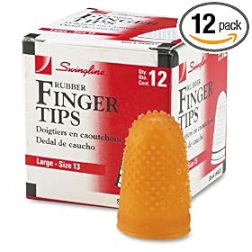 Swingline 54033 Rubber Finger Pads, 3 4 Open End Inside Diameter, Size 13, 12 - 12ct boxes by Swingline