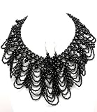Gothic Victorian Era Black Beads Choker Necklace
