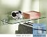 Floating Glass Shelf with Square Clips - 24"x6" (Clear) (24" W x 6" D)