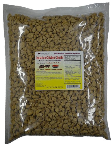 Betta Foods Imitation Chicken Chunks (Unflavored TVP), 32-Ounce Bag