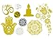 Yoga Metallic Gold & Silver Temporary Tattoo Set - Metallic Mandalas, Shiva, Hamsa, Aum - 2 Sheets, 18 Total Semi-Permanent Tattoos - Custom Flash Tattoos