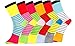 Differenttouch 6 Pairs Women's Fancy Design Multi Color Novelty Crew Socks