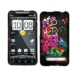 Purple Flower Butterfly Rubberized Snap on Design Hard Case Faceplate for S ....