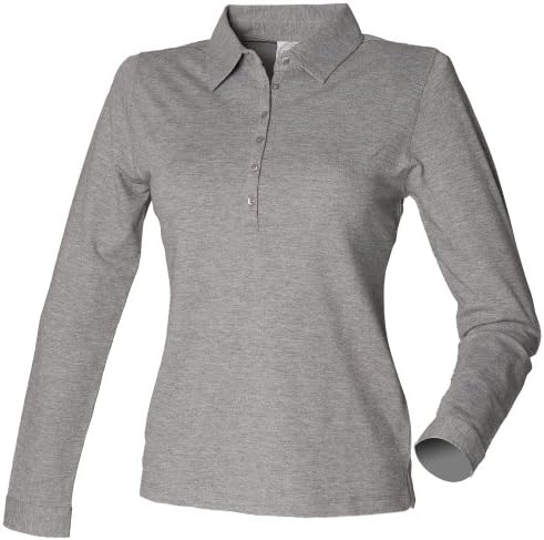 Skinni Fit Ladies/Womens Long Sleeve Stretch Polo Shirt