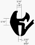 CRL One-Piece Self-Sealing Universal Weatherstrip 3/32 to 9/64 Panel - 3/16 to 1/4 Glass