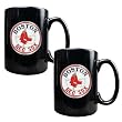 Boston Red Sox 2pc Black Ceramic Mug Set - Primary Logo MLB Baseball