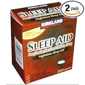 Kirkland Signature Nighttime Sleep Aid (Doxylamine Succinate 25 mg), 96-Count Tablets (Pack of 2)