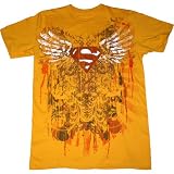  : Superman Gold Logo with Wings & Scrollwork Mens Slim Fit T-Shirt