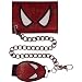 SPIDERMAN EYES TRI-FOLDED BIKER CHAINED RED WALLET