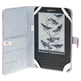 GTMax Duarble Leather Protector Cover Case - Hot Pink for Kindle 3 3G + Wi-Fi 3rd Generation