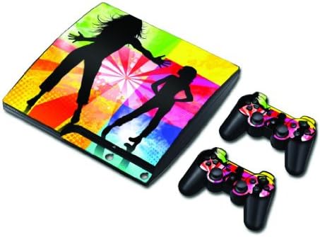 Sony Playstation 3 PS3 Slim Skin Sticker Full Body Wrap Plus Two Matching Controller Skins Protects From Scratches Vinyl Decal Colorful Dance