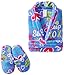 Sleep & Co Little Girls' Love To Sleep Robe With Slippers Set, Periwinkle, 2T