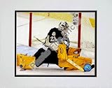 Marc-Andre Fleury 2007 Home Action in Front of Net Double Matted 8 x 10 Photograph (Unframed)