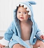Hooded Sea-Blue Terry Shark White Cuffs