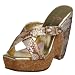 Paris Hilton Women's Fever Wedge Sandal,Natural Snake,8 M US