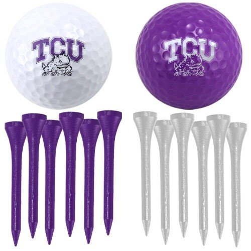 Texas Christian Horned Frogs Two Golf Balls And Twelve Tees Set
