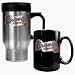Atlanta Braves Stainless Steel Travel Mug and Black Ceramic Mug Set
