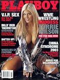 Playboy May 2003 Tory Wilson/WWE on Cover (nude inside), Billy Bob Thornton, Jorja Fox/CSI 20 Questions, Steve Almond Fiction, Sport Touring Motorcycles