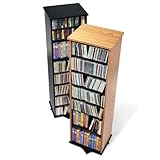 Oak Finish Two Sided Spinner Media Tower By Prepac Furniture