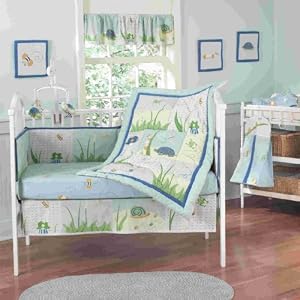 Step By Step Boy Garden 4 Piece Crib Set, Blue