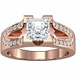 18K Rose Gold Diamond Engagement Ring Semimount - CENTER STONE NOT INCLUDED - 0.26 Ct.