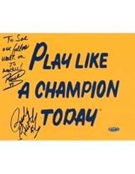 Rudy Ruettiger Signed Play Like A Champion 8x10 Photo w/ ?To Sal One Fellow Walk On To Another? insc
