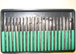 Pro-Quality 20-Piece Diamond-Point Bit Set for Rotary Tool - Glass, Stone, Ceramic