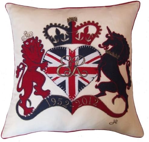 Dorm Bedding Throw Pillows Decorative Pillows for Couch Sofa Bed Embroidered British Crests on Cream