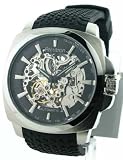 Armitron Men's 204455SVSV Automatic Silver-Tone Skeleton Dial Rubber Strap Watch