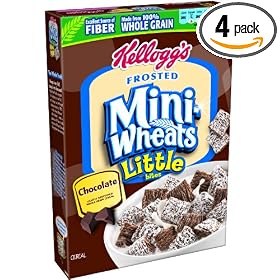 Kellogg's Frosted Mini-Wheats Little Bites Chocolate Cereal, 15.8-Ounce (Pack of 4)