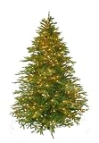 Barcana 7-1/2-Foot Alaskan Deluxe Fir Slim Ready Trim Christmas Tree with 600 Mini Lights, Clear