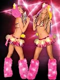 Hot Pink Light Up Faux Fur Legwarmers - ONE SIZE