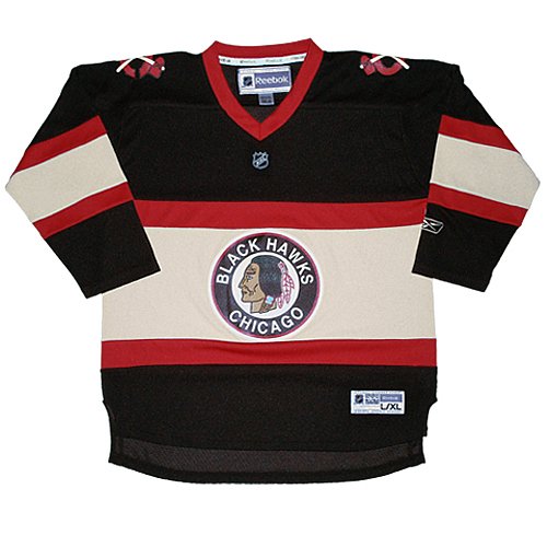 NHL Youth Chicago Blackhawks Third/Alternate Replica Jersey - R58X4Bdd (Black, Small/Medium)