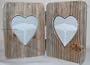 DOUBLE HINGED WOODEN HEART PHOTO FRAME BY COUNTRYSIDE INTERIORS