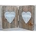 DOUBLE HINGED WOODEN HEART PHOTO FRAME BY COUNTRYSIDE INTERIORS