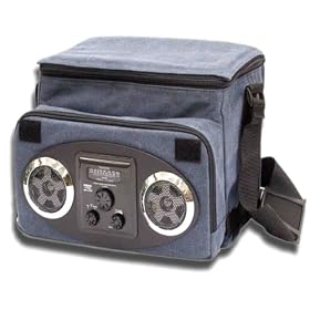 Denim Stereo Cooler Bag with Built In Radio & MP3/iPod Inputs