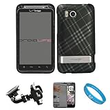 Matte Black with Silver Plaid Durable 2 Piece Protective Crystal Hard Shiel ....