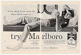 1960 Marlboro Cigarette Man Smoking Boating 2-Page Print Ad (6660)