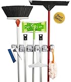 Best Broom Holder | Space Saver Wall Mount Broom Mop Holder Organizer, Installation Screws Included
