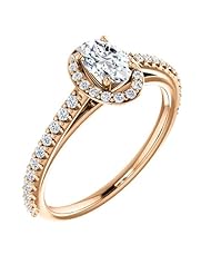 10K Rose Gold Oval Cut Diamond Halo-Style Ring -- LIFETIME WARRANTY