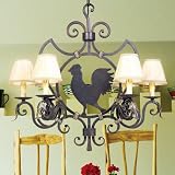 Country Charm Collection Chandelier In Oxide Brass With Silver Finish - 6 Bulbs