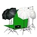 ePhoto Premium Portrait Photography Studio Video Lighting Kit with 3 Chromakey Black, White, Green Muslin Supporting Background Stand System Case by ePhotoInc H4045