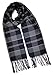 Tapp C. Pashmina Classic Plaid Tassel Ends Long Scarf - Blue Grey