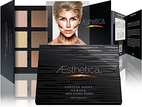 Aesthetica Cosmetics Contour and Highlighting Powder Foundation Palette / Contouring Makeup Kit; Easy-to-Follow, Step-by-Step Instructions Included
