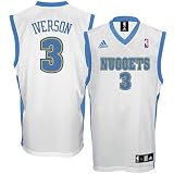 Allen Iverson Denver Nuggets White Replica Adidas NBA Jersey